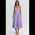 thumbnail image 4 of Vestido de Verano 2025 para Mujer, Estilo Bohemio, con Tirantes Finos y Corte Entallado, para Playa. Púrpura L, 4 of 6