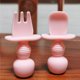 thumbnail image 2 of 2 cucharas de silicona para bebés de primera etapa y tenedor para bebés, utensilios para niños pequeños para el destete del bebé, utensilios masticables para bebés para autoalimentarse, rosa ShuxiuWang 1327537091493, 2 of 3