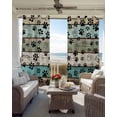 thumbnail image 6 of Sage Green Brown Paw Prints Blackout Curtains for Bedroom Living Room Darkening Curtains 90 Inch Vintage Farmhouse Wooden Grain Black Out Window Curtain Privacy Window Treatment Drapes 52"x90"x2, 6 of 9
