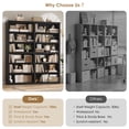 thumbnail image 4 of Hiphuta 63"W Extra Large and Sturdy Bookcase, Double Wide 6-Tier Bookshelf, Tall Bookcase for Home Office and Living Room, Wooden Freestanding Display Shelf, Black, 4 of 7