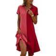 thumbnail image 3 of Horkkom Shirt Dresses for Women V Neck Short Sleeve Midi Dresses Summer Plaid Print Casual Dresses XXL, 3 of 7