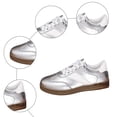 thumbnail image 7 of Womens Skate Shoes Comfy Arch Support Tennis Walking Shoes Fashion Color Block Lace up Nonslip Trainers Sneakers Silver Size 8, 7 of 7