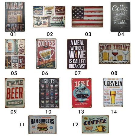 Retro Metal Tin Sign Poster Plaque Bar Pub Club Cafe Home Plate Wall Decor