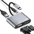thumbnail image 5 of USB C Hub 4-In-1 Docking Station with 5Gbps USB 3.0, 4K HD, VGA, 87W PD Charging for , Laptops, & More, 5 of 5