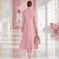 thumbnail image 5 of Leidass Womens Long Overcoat Notched Lapel Self Tie Belt Waist Button Front Long Sleeve Solid Tailored Outerwear With Side Pockets Pink XL, 5 of 6