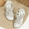 thumbnail image 6 of UngA Sandals for Kids Girls Toddler Girls Sandals Little Girls Kids Summer Shoes Toddler Sandals Girls Dance Shoes(Silver,Size 1.5), 6 of 8