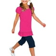 thumbnail image 4 of ZOYOEN Girls Ruffle Cotton T Shirts- Casual Short Sleeve Soft Summer Kids Fashion Tops Hot Pink Size 8, 4 of 8