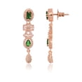 thumbnail image 4 of Ratnavali Jewels Jewelry Set Rose Gold Tone Green Cubic Zirconia Necklace Earrings Set for Women, Brides and Weddings, 4 of 5