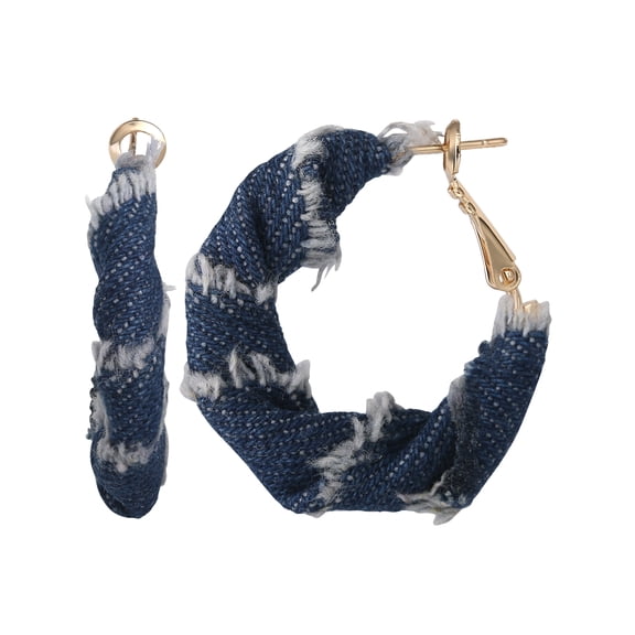 Celebrity Pink Women's Denim Inspired Hoop Earrings - Stylish Lightweight Design