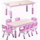 thumbnail image 2 of ChaoLink Mesa y sillas para niños, mesa ajustable en altura con 6 asientos, mesa de artes y manualidades con escritorio de graffiti, patas antideslizantes, mesa multiactividad para niños, 2 of 7