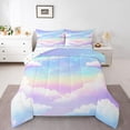 thumbnail image 1 of Erosebridal Rainbow Clouds Bedding Queen Comforter Set, Sky Stars Down Comforter, Girls Room Decor, Reversible 3 Pieces, 1 of 8