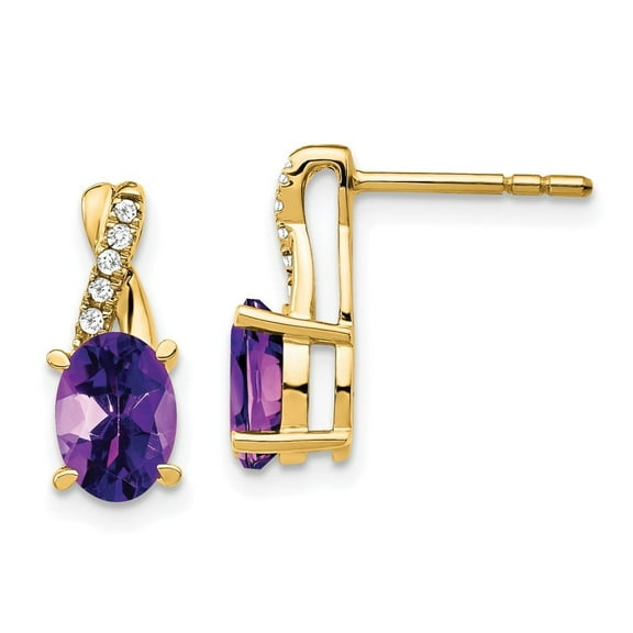 Auriga Fine Jewelry 10K Yellow Gold Amethyst and Diamond Dangle Earrings for Women