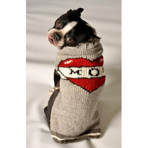 Chilly Dog Tattooed Mom Dog Sweater - Gray / Red
