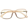 thumbnail image 4 of Woman's New Retro Blue Light Blocking Glasses Big frame Nerd Eyeglasses Frame Anti Blue Ray Computer Game Glasses Brown, 4 of 6