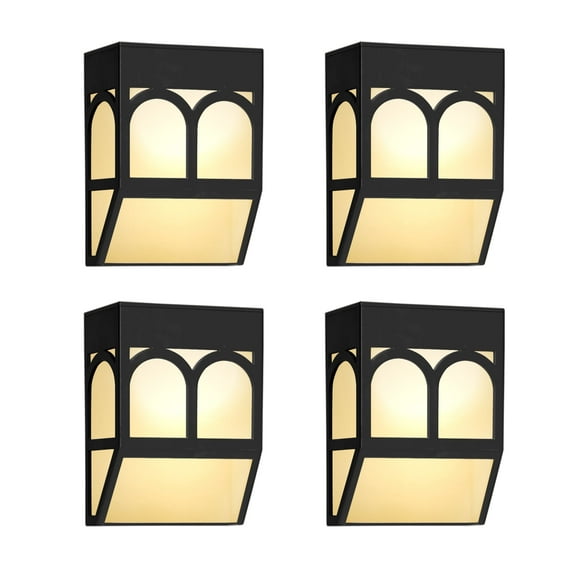 Set of 4 Solar Powered Color Changing Mount Light Outdoor Landscape Fence Light