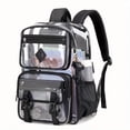 thumbnail image 2 of SPEKSEE Clear Backpack with Multiple Pockets for School, Travel, and Work – Stylish and Durable Organizer with Front Zipper Compartments, Mesh Side Pockets, and Trendy Keychain Charm, 2 of 8
