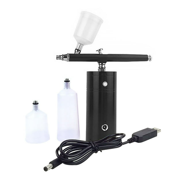Portable Rechargeable Mini Air Compressor Kit Air-Brush Paint Spray Gun Airbrush For Nail Art Tattoo Craft Cake Fog Mist Sprayer ,Easy to Use