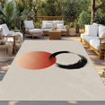 thumbnail image 2 of Abstract Art Sun Outdoor Rug for Patio/Deck/Porch, Non-Slip Large Area Rug 3 x 5 Ft, Modern Art Orange Round Rustic Indoor Outdoor Rugs Washable Area Rugs, Reversible Camping Rug Carpet Runner, 2 of 8
