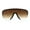 Gold Brown, variant on Flashy Metal Stud Brow Line Rimless Shield Racer Sunglasses Gold Smoke