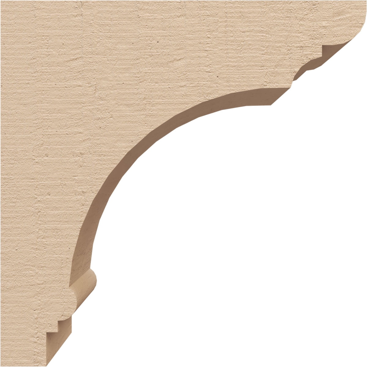 3"W x 6"D x 6"H Classic Hughes Rough Cedar Woodgrain TimberThane Corbel, Primed Tan