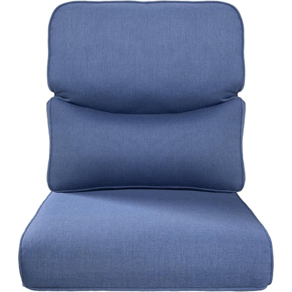 ZCXP 22x25 Navy Blue Smile Outdoor Patio Cushion Set Deep Seat High Back Replacement Cushions