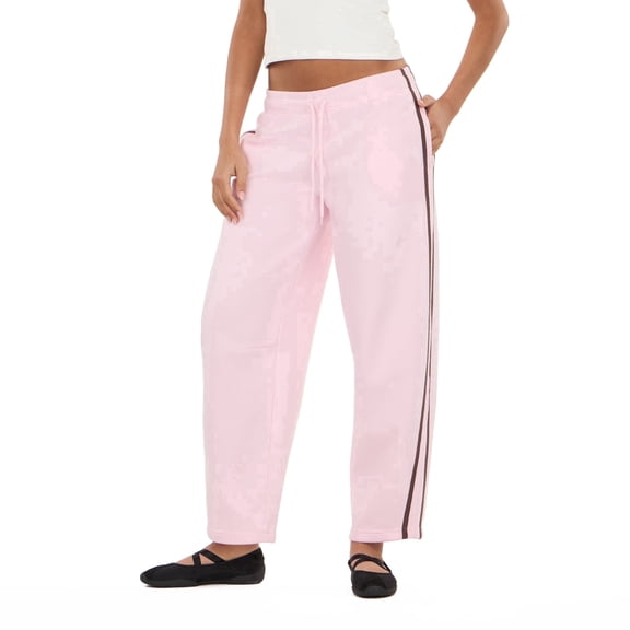 Forever 21 Women’s Barrel Leg Joggers with Side Stripe Detail, Relaxed Drawstring Sweatpants for Casual Everyday Styling, XS-XL