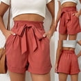 thumbnail image 4 of Pantalones cortos rectos sólidos recortados de verano de moda sexy casual para mujer Pompotops ulkah937876, 4 of 9
