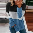 thumbnail image 2 of MIDCKE Womens Color Block Printed Sweatshirts Casual Long Sleeve Pullover Tops Oversized T Shirts(Z#02-Blue,S), 2 of 4