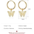 thumbnail image 2 of 1 Pair Hollow ButterflyEarrings Dangle Hoop Earrings Dangling Earrings Hanging Earrings Wedding Party Prom Earrings Everyday Illusion Jewelry for Women Wedding Birthday Party Jewelry Gifts Gold, 2 of 4