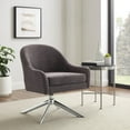 thumbnail image 3 of Linon Lassiter Mid-Century Accent Chair with Swivel, Granite, 3 of 11