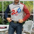 thumbnail image 3 of Mens 250th Anniversary USA Shirt American Flag Button Down Shirts Long Sleeve Slim Fit Patriotic T-shirt, 3 of 4