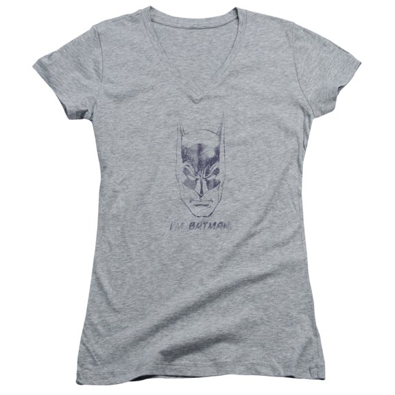 Batman Im Batman Junior Women's T-Shirt V-Neck Athletic Heather