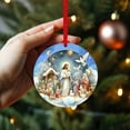 thumbnail image 1 of Wooden Nativity Scene Ornaments for Christmas Tree - Religious Decor with Carved Nativity Design, 1 of 9