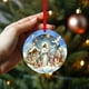 thumbnail image 1 of Belén de madera adorno del árbol de Navidad • Decoración religiosa de 3,14 pulgadas • Belén tallado a mano • Regalo sagrado de la Navidad, 1 of 9