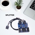 thumbnail image 4 of Cabecera USB de 9 pines Placa base 9Pin USB HUB 1 a 2/4 Puerto Splitter Conector de extensión USB JShteea Nuevo, 4 of 7