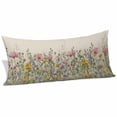 thumbnail image 2 of Spring Botanical Body Pillow Covers 20"x60", Watercolor Floral Eucalyptus Leaves Beige Soft Brushed Microfiber Breathable Throw Pillow Covers, Pillowcase with Zipper for Couch Sofa Bedroom, 2 of 9