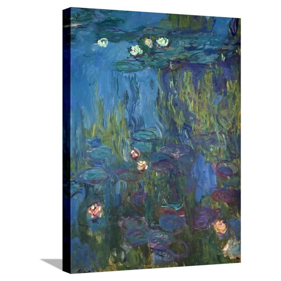 Art.com Nympheas, 1914-17 Stretched Canvas Print Wall Art by Claude Monet, 18" x 24"