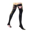 thumbnail image 2 of Medias de látex de caucho puro para mujer, color rosa y negro, por encima de la rodilla, tallas S-XXL, 2 of 4