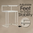 thumbnail image 2 of Lavish Home 2-Tier C-Shaped Side Table with Chrome Metal Finish (White), 2 of 8