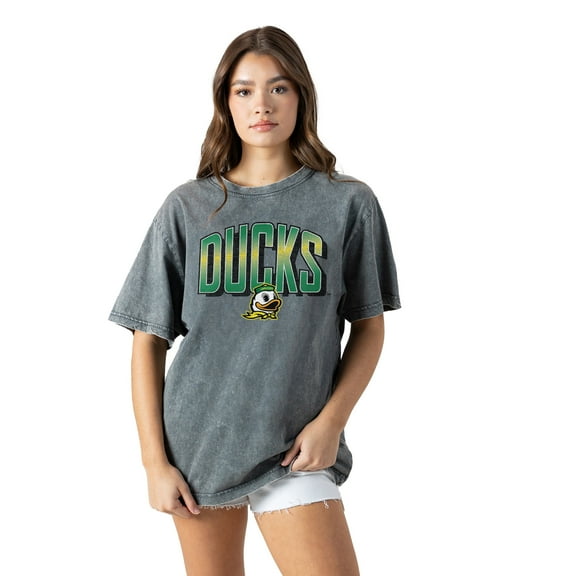 Women's Gameday Couture Gray Oregon Ducks Snow Washed Relaxed Fit Classic T-Shirt