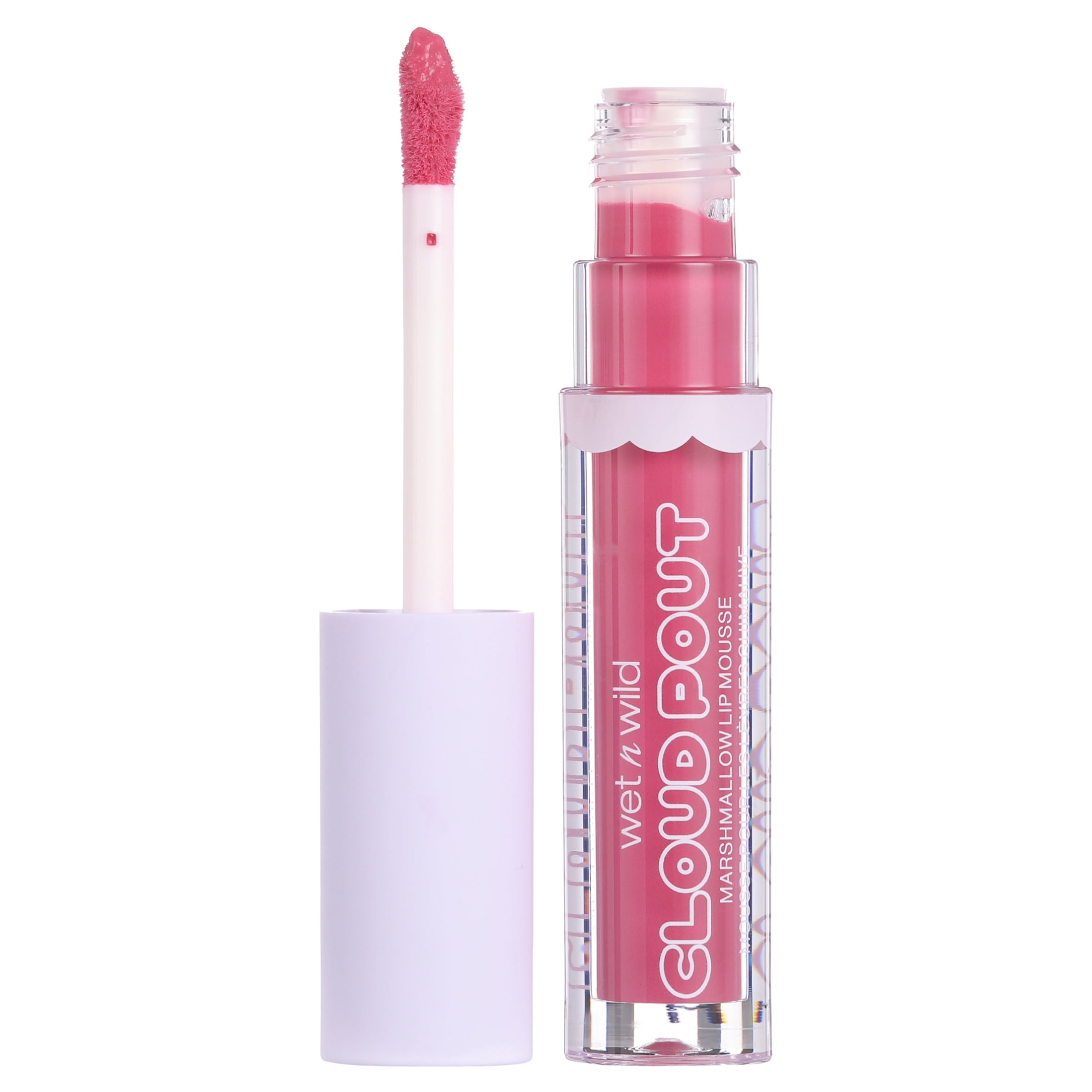 wet n wild Cloud Pout Lightweight Gloss Lipstick with Vitamin E, Cotton Candy Skies, Full Size