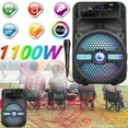 thumbnail image 3 of Portable Bluetooth Speaker 8" Subwoofer Rechargeable with Microphone Sound LED Party PA System 1100W, 3 of 9