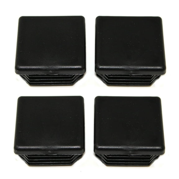 Plastic 1-1/2 inch Black Square Tubing Cap, Finishing Plug, Pipe Tubing End Cap, Durable Chair Glide Universal - 4