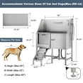 thumbnail image 2 of Pinypikaka 50" Pet Grooming Tub, Professional Stainless Steel Dog Bathtub w/Soap Box, Shower Brush,Rich Accessory, Dog Bathing Station for Large,Medium,Small Pets, Washing Sink for Home, 2 of 5