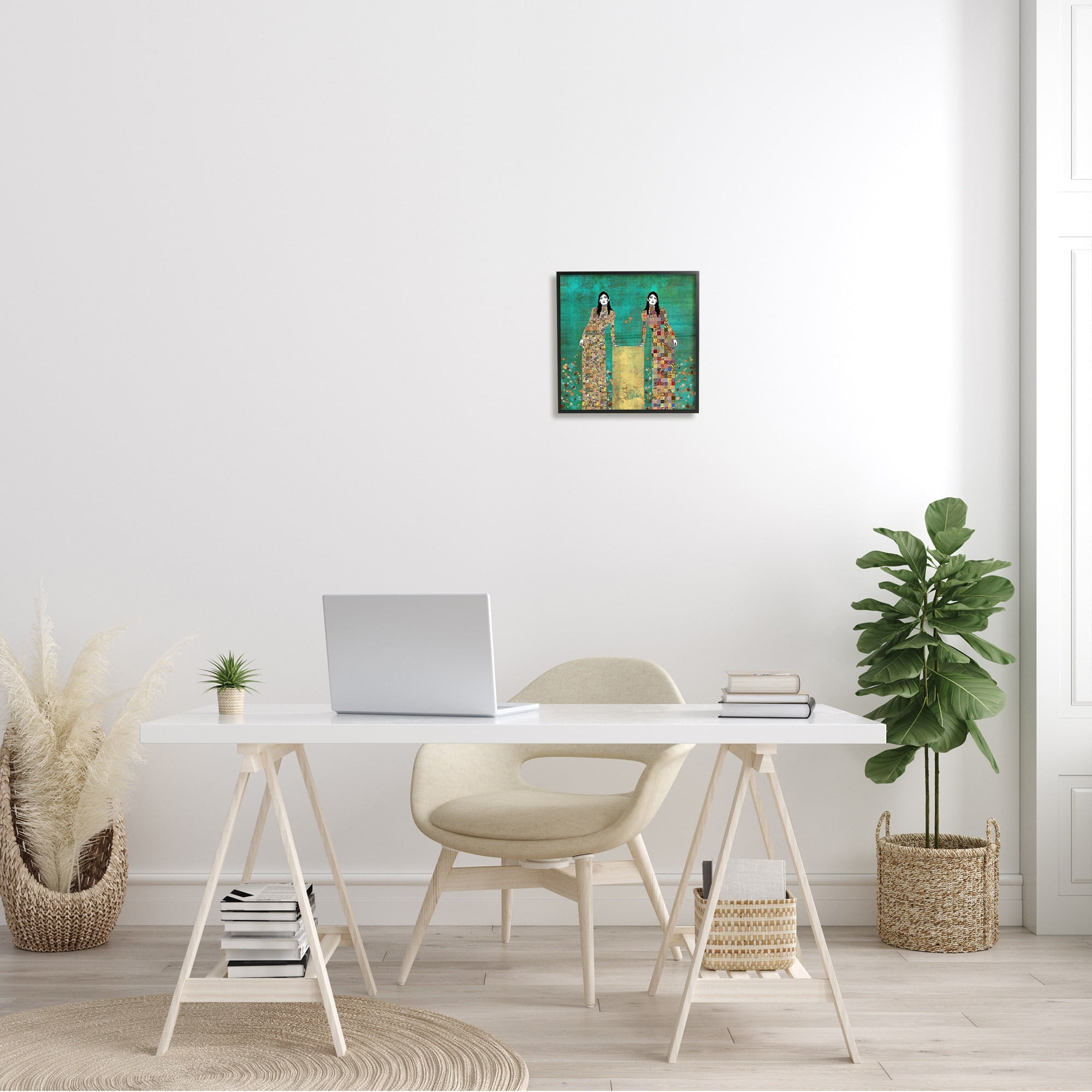 Stupell Industries Twin Women Leaning Modern Abstract Portrait Mosaic Pattern, 12 x 12,Design by Jose Cacho