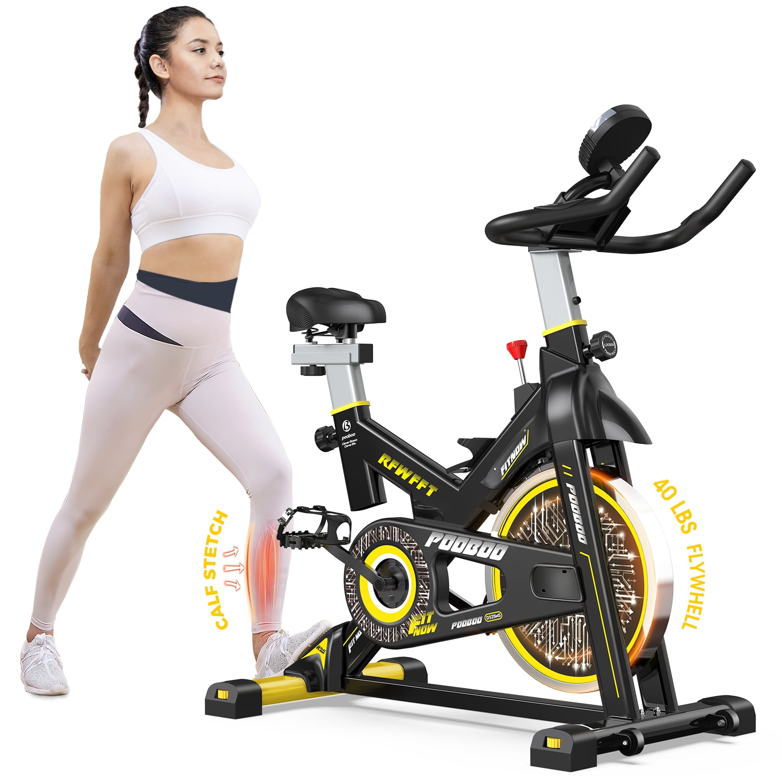 300 lbs Capacity Quiet Stable Bike with Digital Monitor Phone Holder Great Gift Idea for Parents! Pooboo Recumbent Exercise Bike Magnetic for Adults Seniors Adjustable Seat & Resistance Indoor Cycling Stationary Fitness Equipment for Home Workout 