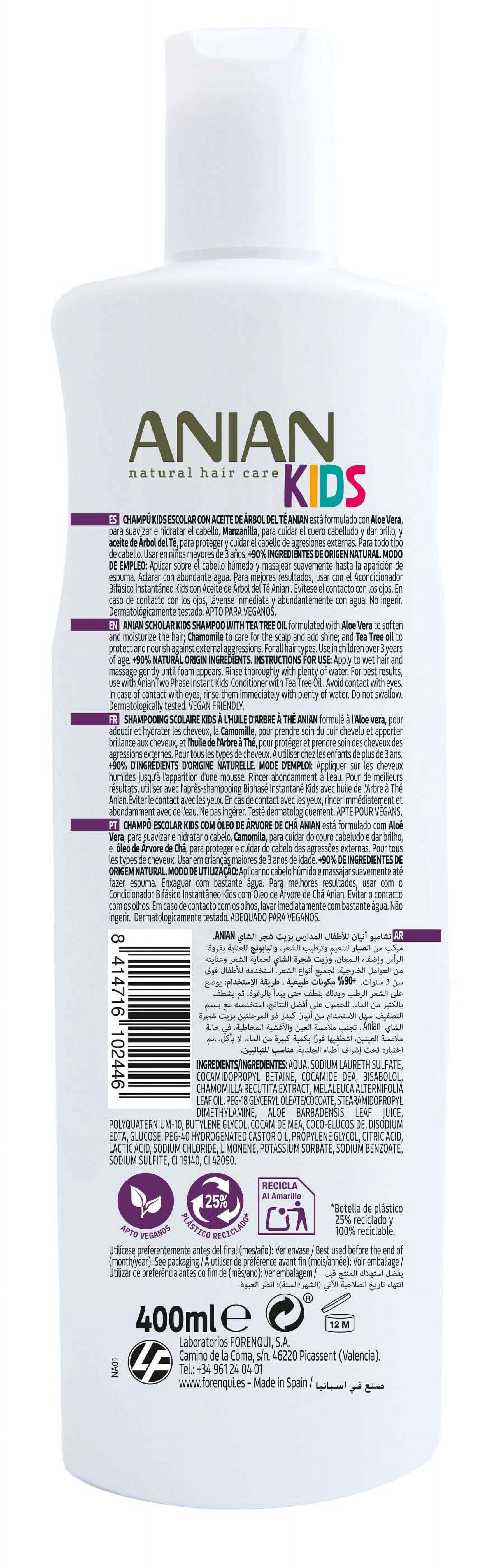 Anian Natural Care Anian Champu Escolar Aceite Arbol De Te