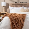 thumbnail image 5 of EVERGRACE Jacquard Boho Sherpa Fleece Throw Blanket for Couch, Super Soft Cozy Fuzzy Plush Blankets for All Seasons, Reversible Thick Warm Blanket for Bed, Sofa, Burnt Orange, 50'' x 60'', 5 of 7