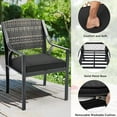 Dextrus 7Piece Black Wicker Patio Dining Set with Iron Frame