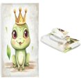 thumbnail image 7 of Coolnut Cute Frog King 3-Piece Towel Set,Soft Absorbent Quick Dry Bath Towels Sets,1 Bath Towel,1 Hand Towel,1 Washcloth,for Bathing Home Hotel Gym Spa Wash cloth, 7 of 7